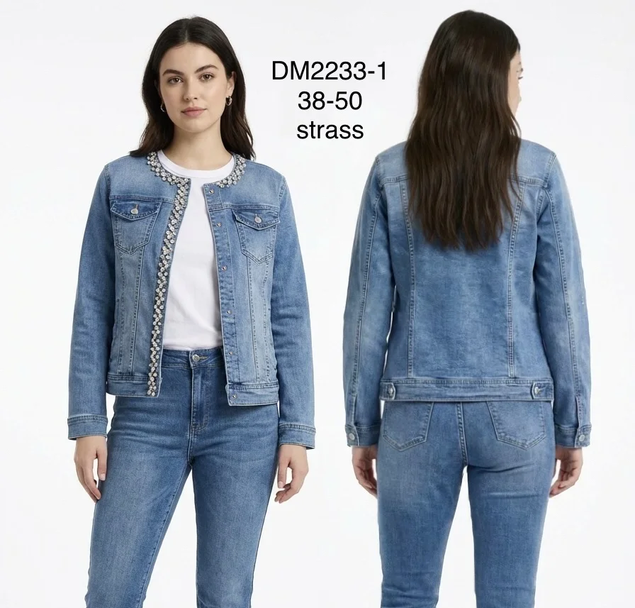 veste bleue avec strass en grande taille | Chantal la reine du shopping
