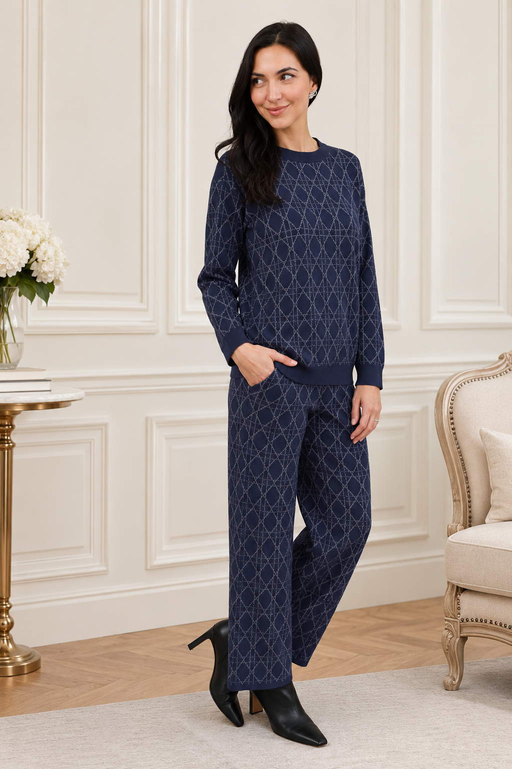 Ensemble en maille à détails lurex TC115AB