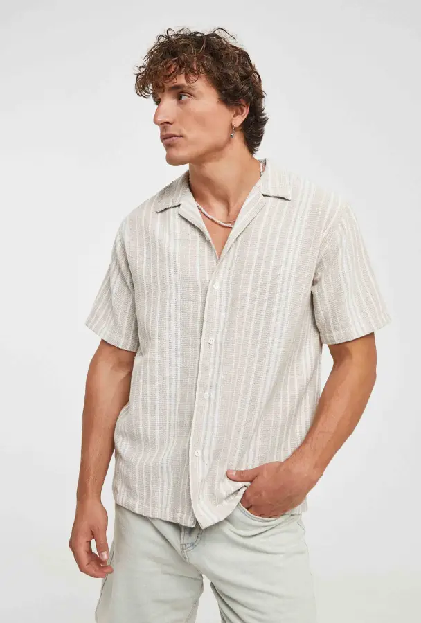 Camisa imperio estructura rayas | R9 DENIM