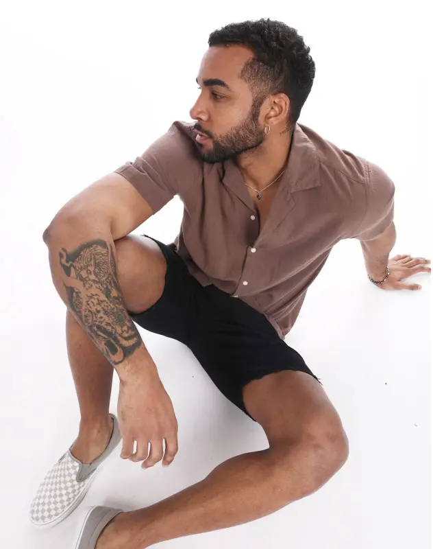 Camisa de algodon con aspecto de lino | R9 DENIM