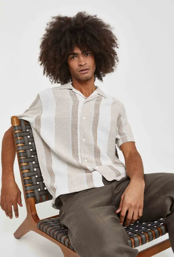 Camisa imperio estructura rayas | R9 DENIM
