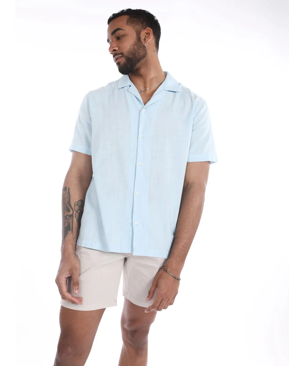 Camisa de algodon con aspecto de lino | R9 DENIM