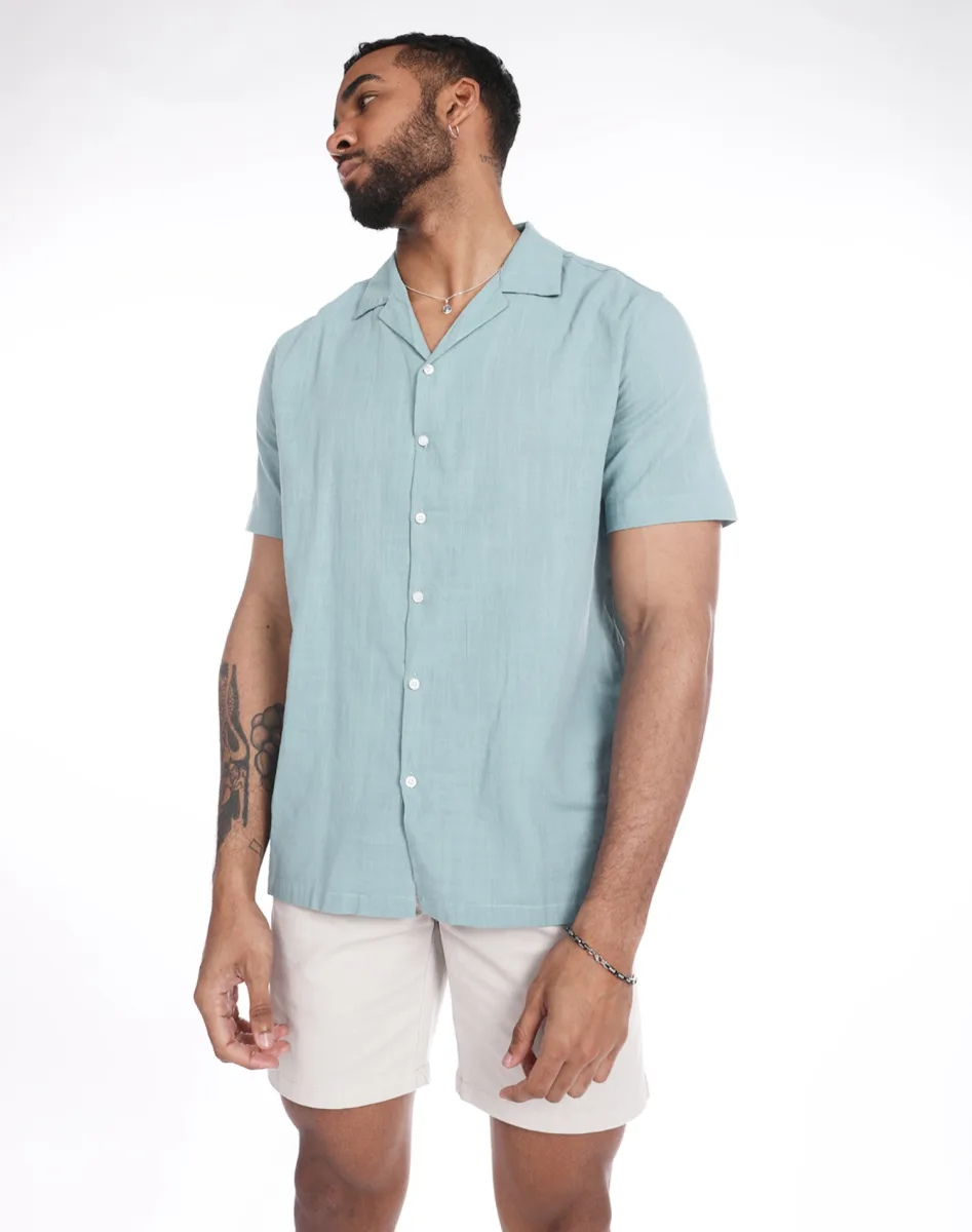 Camisa de algodon con aspecto de lino | R9 DENIM