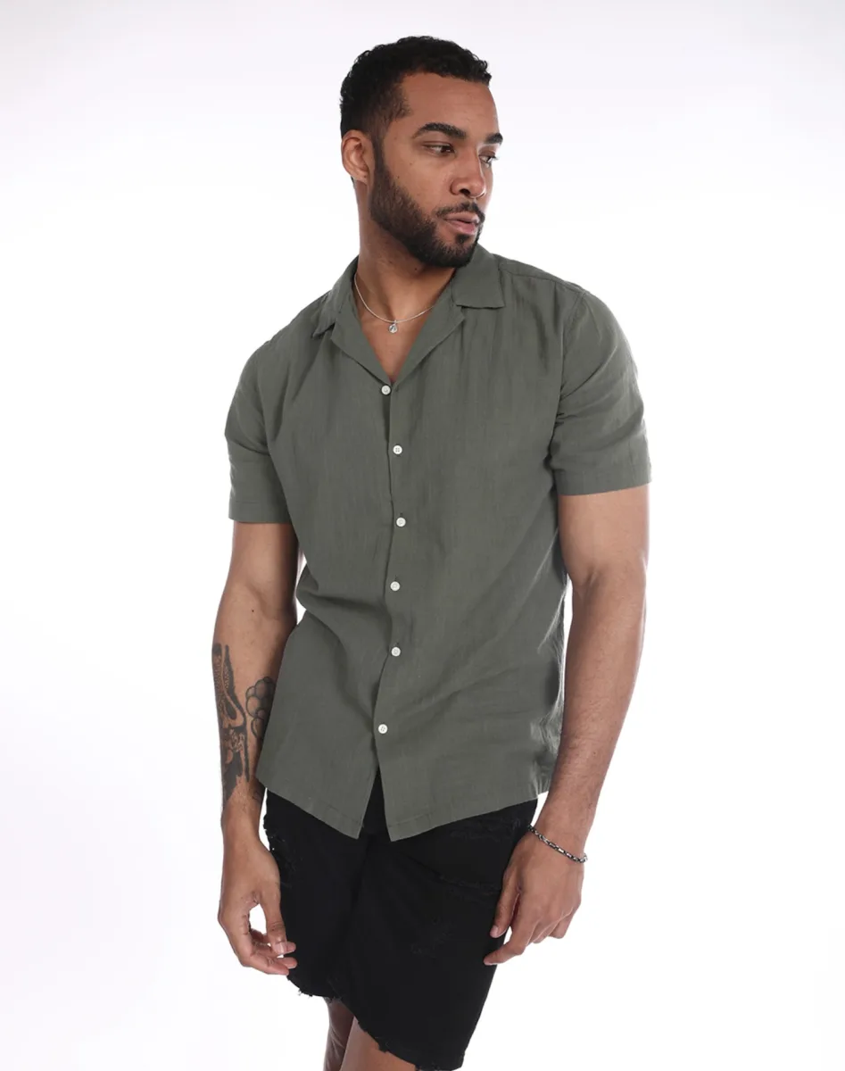 Camisa de algodon con aspecto de lino | R9 DENIM
