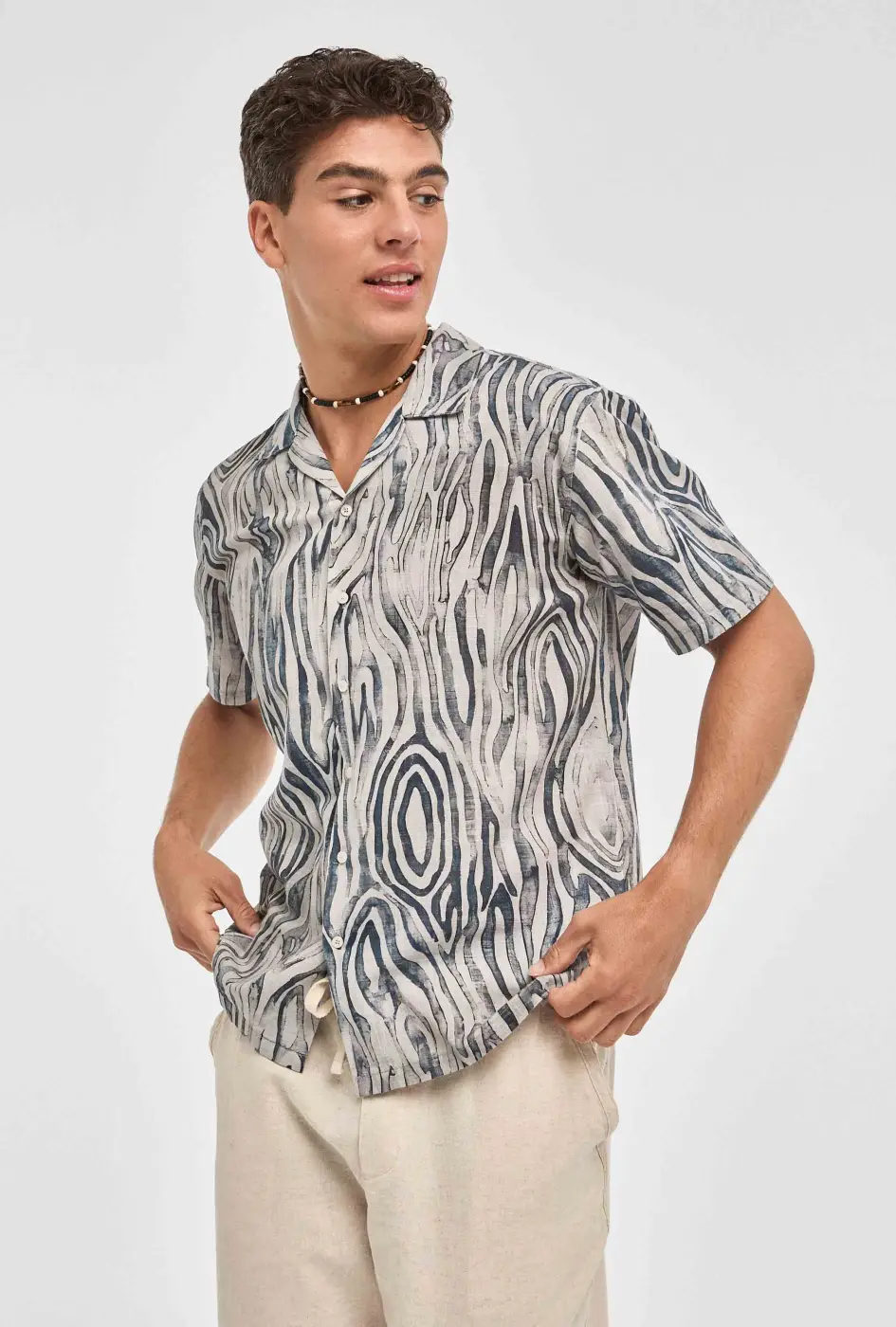 Camisa de algodón con aspecto de lino | R9 DENIM