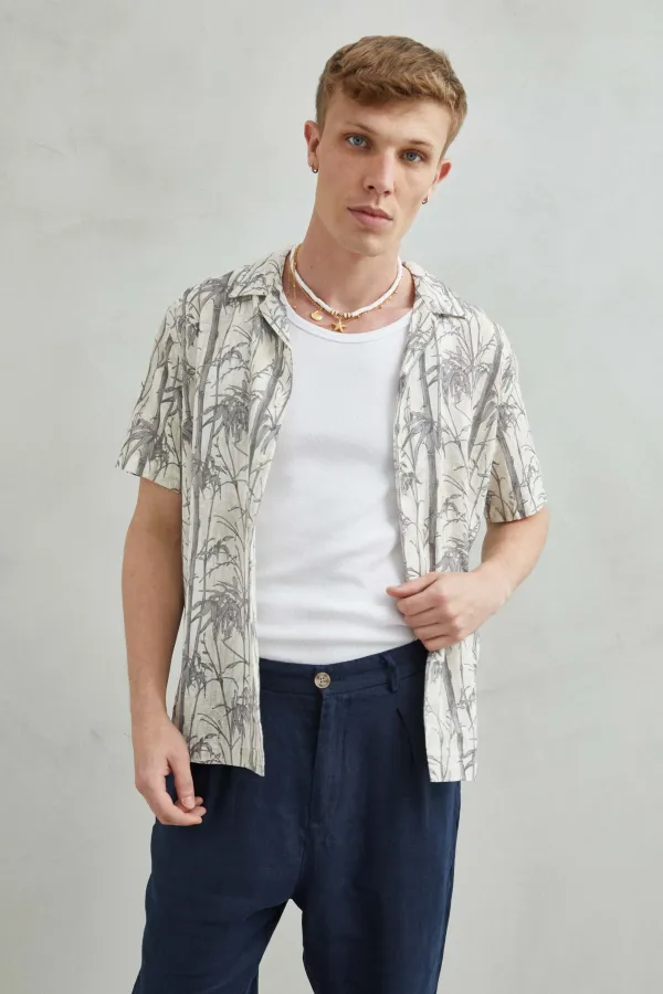 Camisa de algodón con aspecto de lino | R9 DENIM