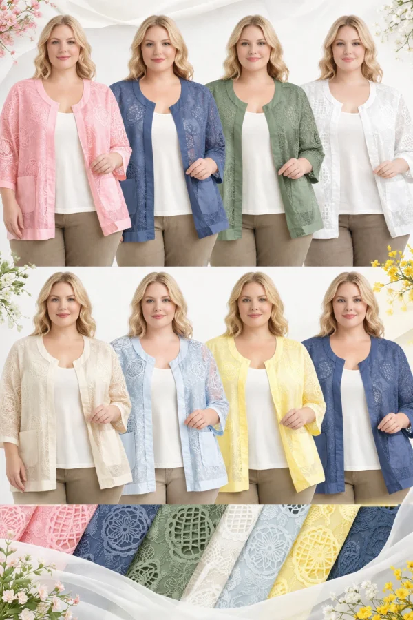 Blouse ajourée en coton  36-48 | Vintage Mode