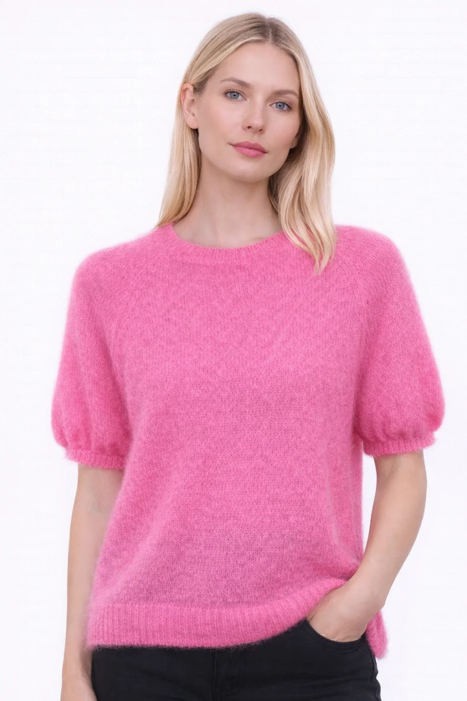 Pull manches courtes en 70% kid mohair  | Vintage Mode
