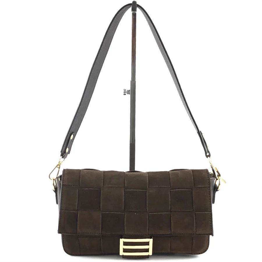 Baguette in camoscio intrecciata | Carvin Bags