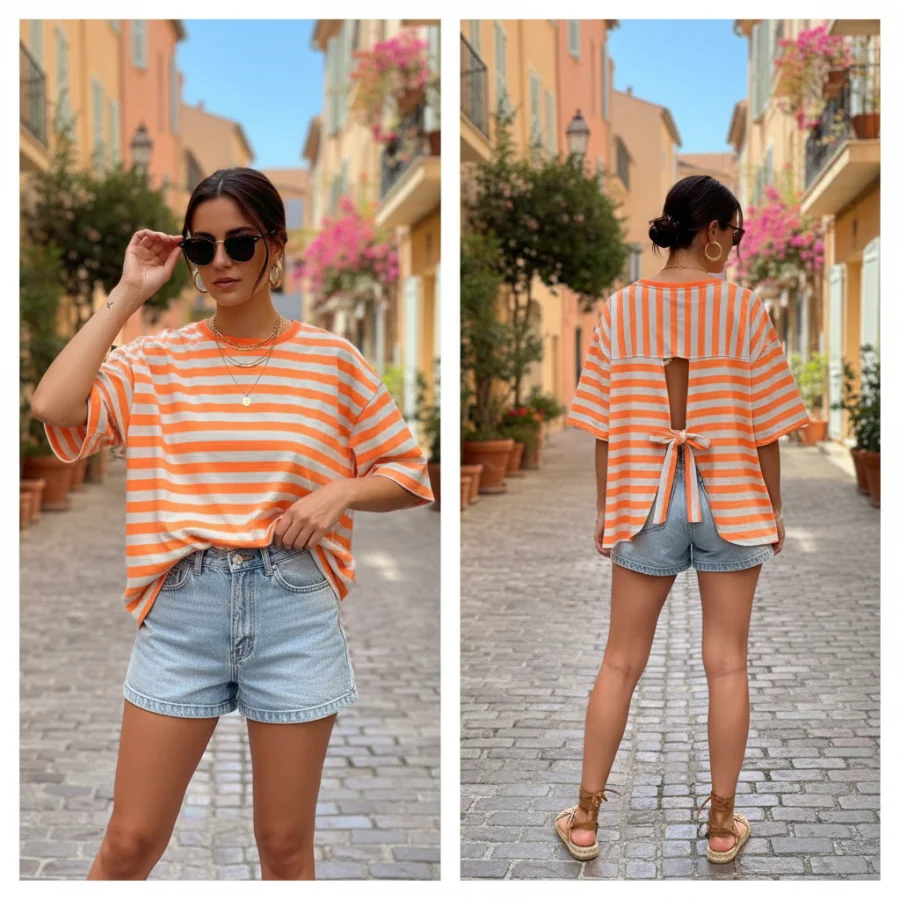 Tee shirt " SUMMER " oversize  | Les Chics Filles by Sab 
