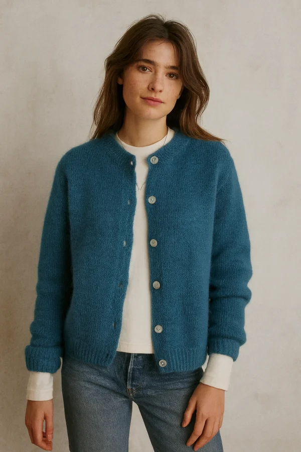 Gilet col rond en 30% mohair | Valora Select