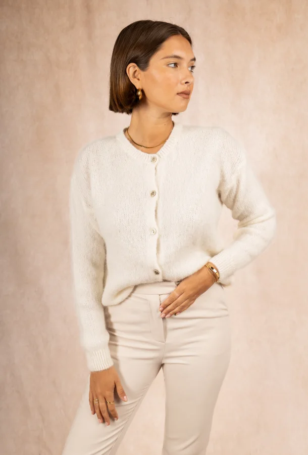 Gilet col rond en 52 Baby alpaga | Valora Select