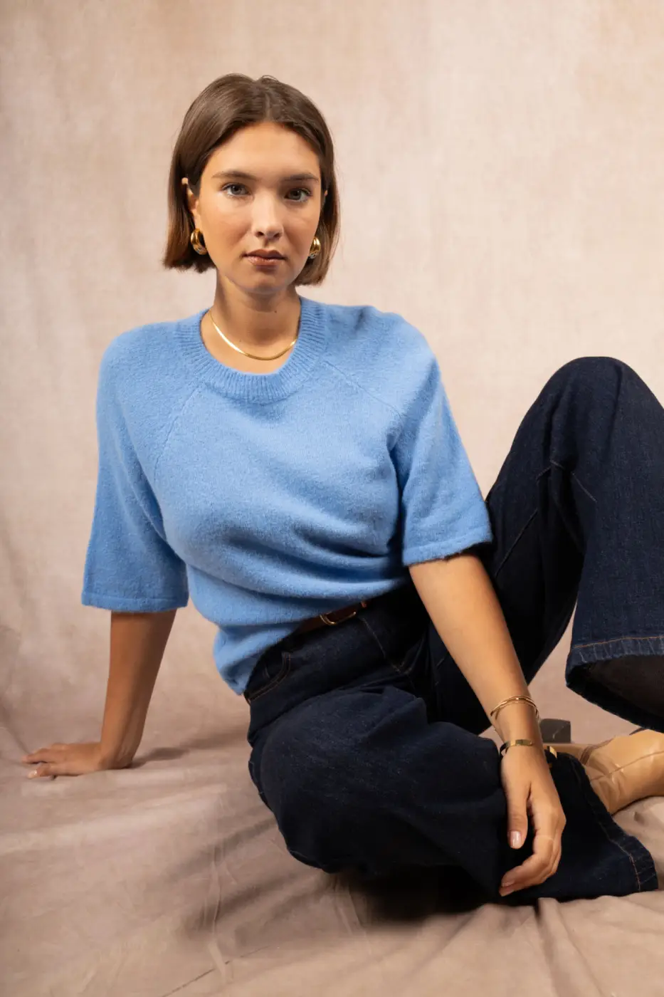 Pull col rond en baby alpaga | Vintage Mode