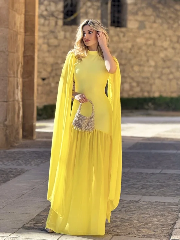 VESTIDO SCUBA CREP+CHIFFON | Intimmoaranjuez 