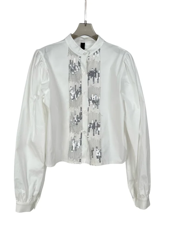 Camicia con pizzo in paillettes  | Maelle B. Fashionlab 