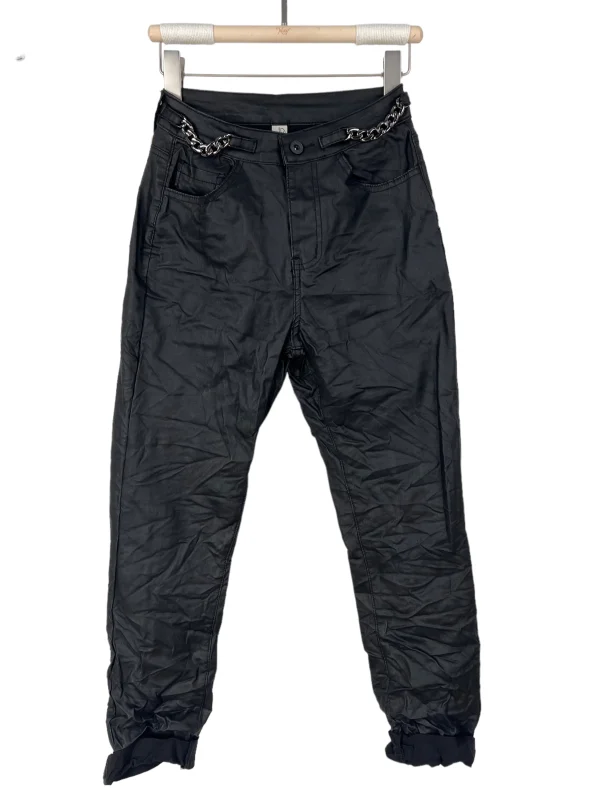 pantaloni ecopelle con catena | Maelle B. Fashionlab 