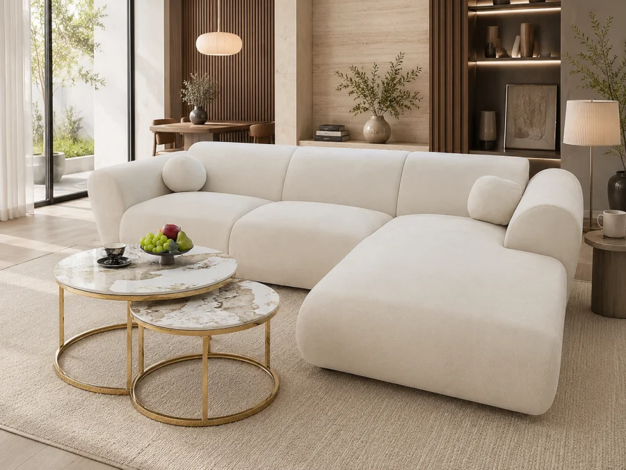 CANAPE CLOUD BIS ANGLE DROIT ECRU 290x165cm | MULTI-AFFAIRES