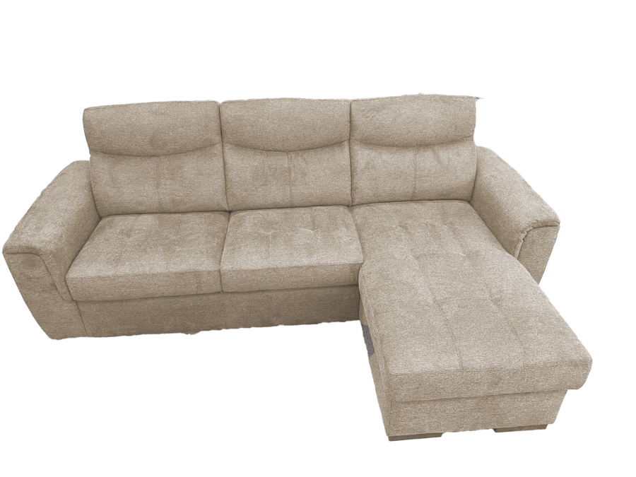 CANAPE AMALFI CONVERTIBLE ANGLE REVERSIBLE  TISSUS BEIGE WATERPROOF 238X155CM | MULTI-AFFAIRES