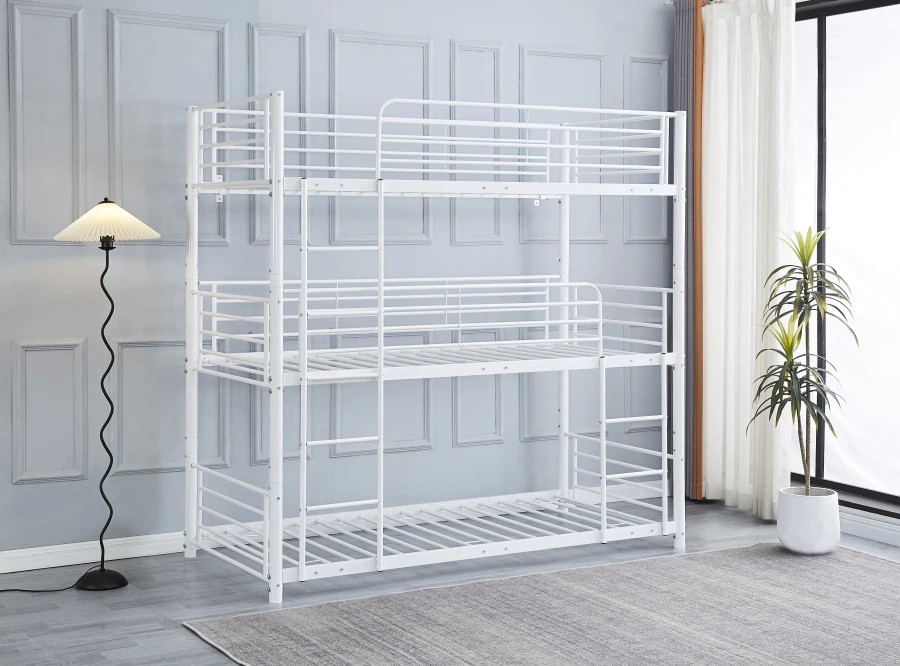 LIT SUPERPOSÉ TRIO EN METAL BLANC 1 PLACE 90x190 cm | Eurostore