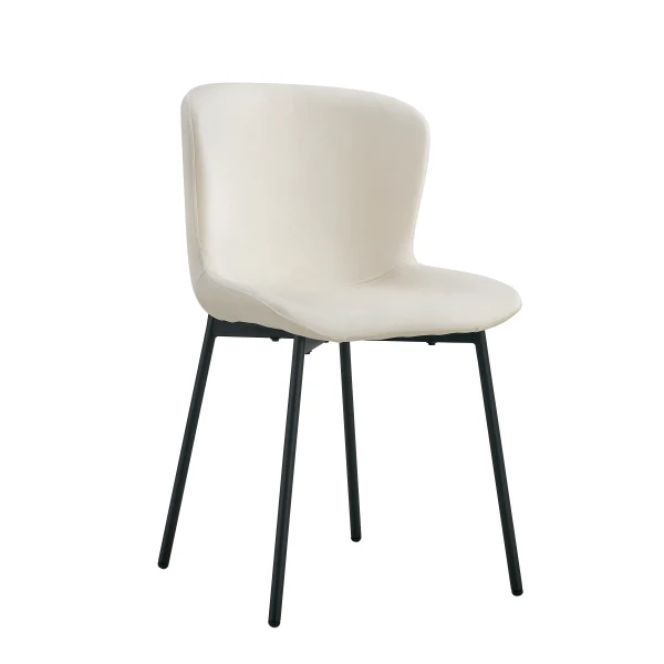 CHAISE HAILEY PIED METAL NOIR ASSISE ECRU | Eurostore
