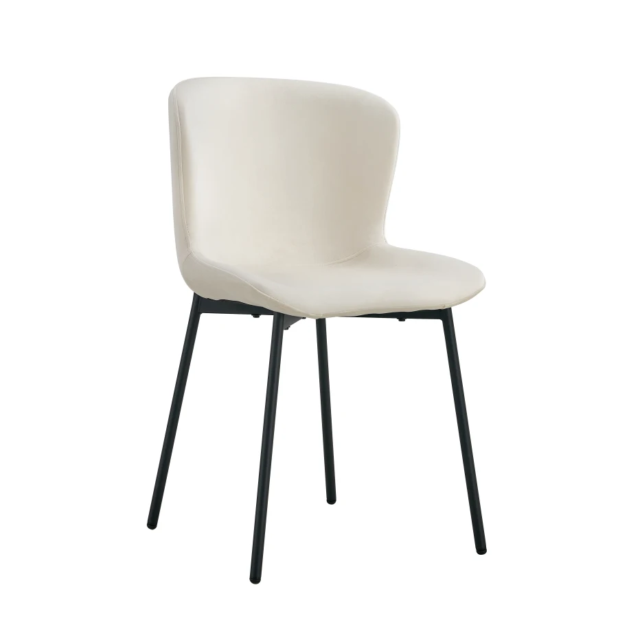 CHAISE HAILEY PIED METAL NOIR ASSISE ECRU | Eurostore