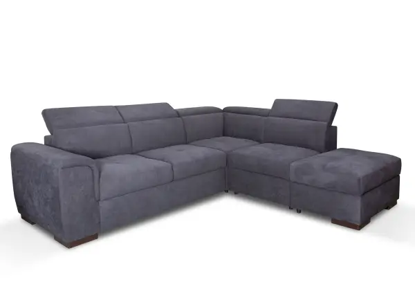 CANAPE CAPRI CONVERTIBLE ANGLE REVERSIBLE TISSUS ANTHRACITE WATERPROOF 264X255CM | MULTI-AFFAIRES