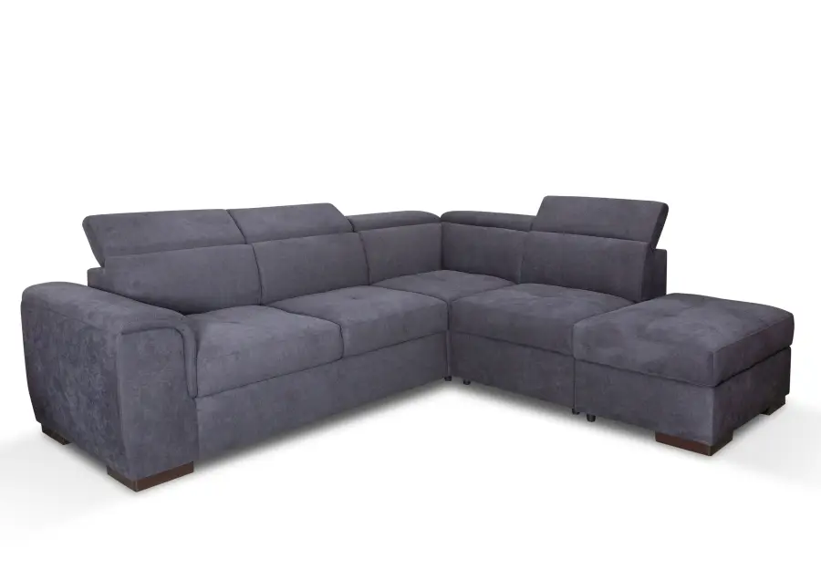 CANAPE CAPRI CONVERTIBLE ANGLE REVERSIBLE TISSUS ANTHRACITE WATERPROOF 264X255CM | MULTI-AFFAIRES