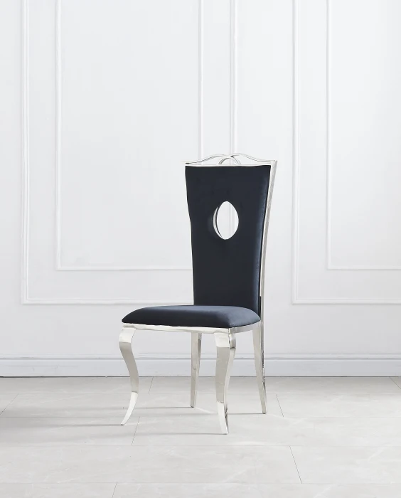 CHAISE ROYAL CHROME VELOURS NOIR | Eurostore