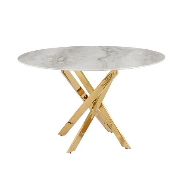 TABLE REPAS JESSICA GOLD MARBRE GREIGE 120x75cm | Eurostore