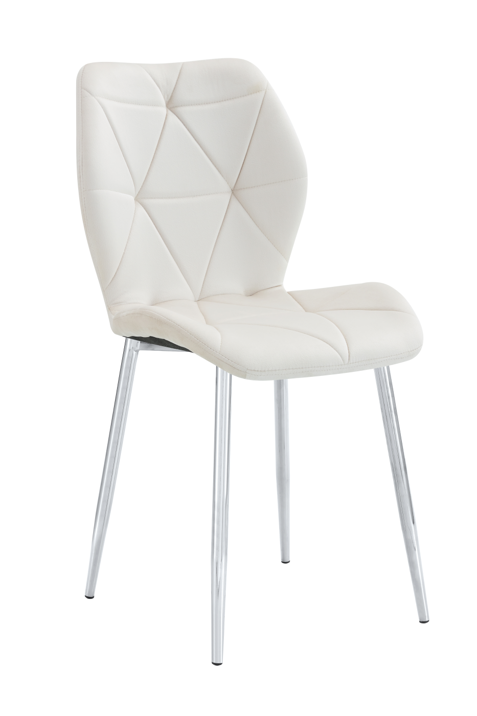 CHAISE COQUILLAGE PIED CHROME VELOURS BEIGE | Eurostore