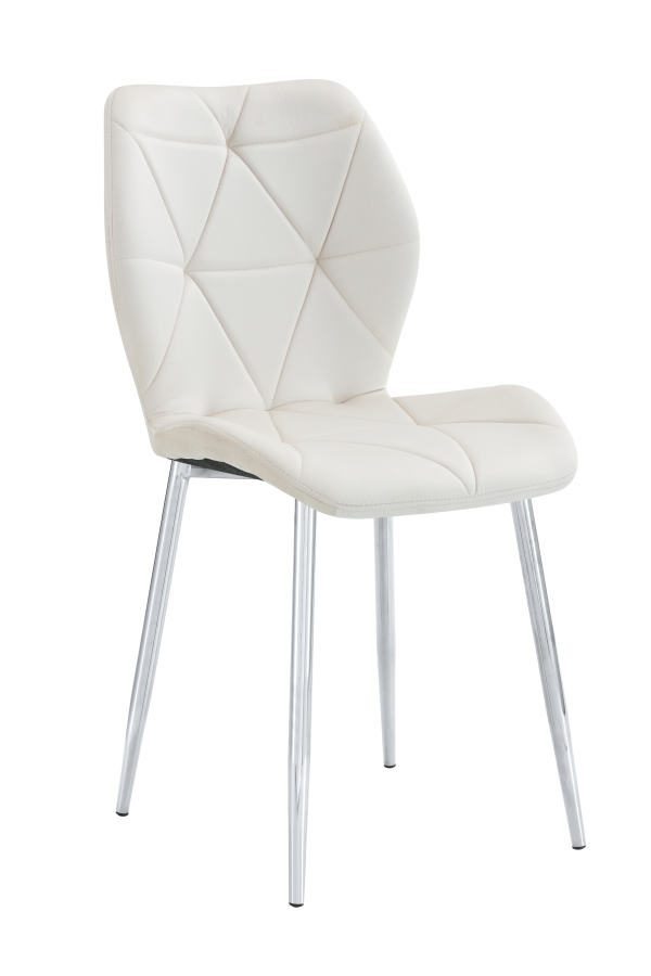 CHAISE COQUILLAGE PIED CHROME VELOURS BEIGE | Eurostore