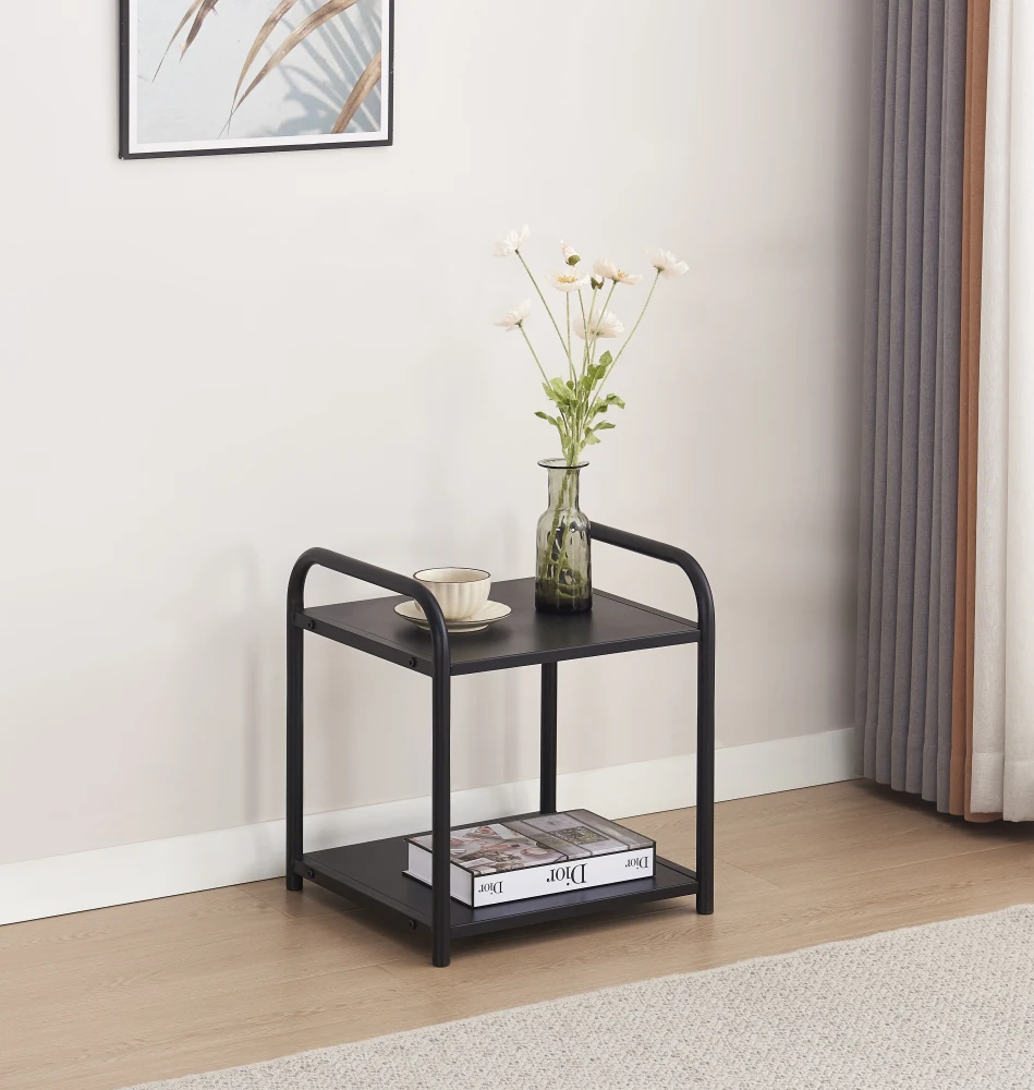 CHEVET ASTRA NOIR MAT 42X39X46CM | Eurostore