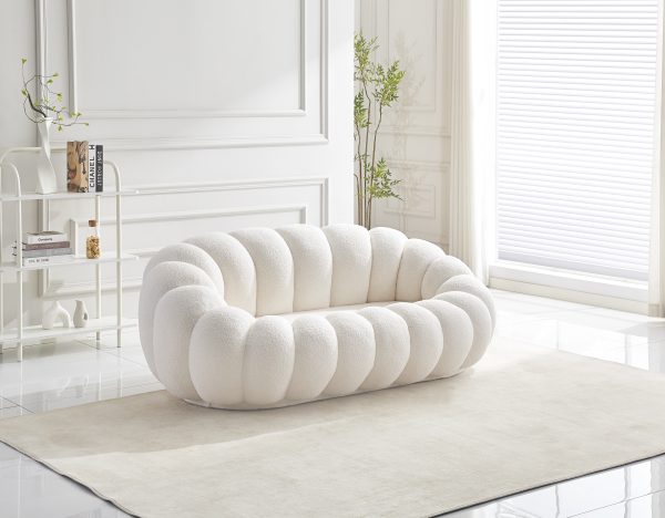CANAPE PERLE DOUDOU BEIGE 180x105x35cm | MULTI-AFFAIRES