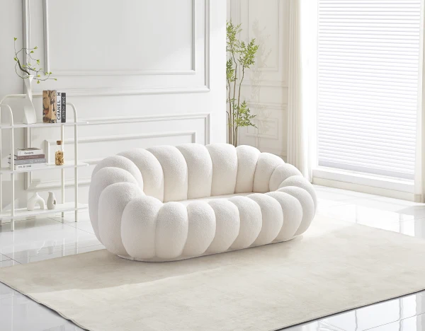 CANAPE PERLE DOUDOU BEIGE 180x105x35cm | MULTI-AFFAIRES