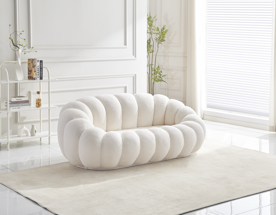 CANAPE PERLE DOUDOU BEIGE 180x105x35cm | MULTI-AFFAIRES