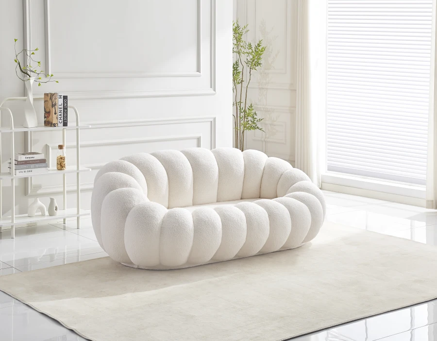 CANAPE PERLE DOUDOU BEIGE 180x105x35cm | MULTI-AFFAIRES