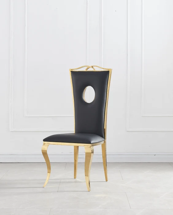 CHAISE ROYAL GOLD SIMILI NOIR | Eurostore