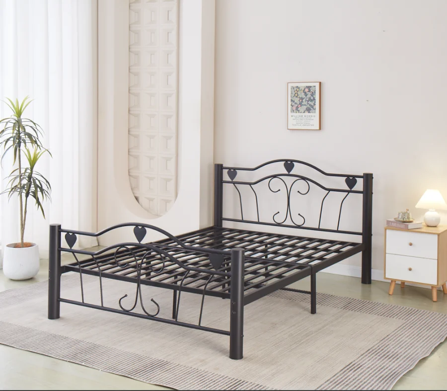 LIT METAL HERCULE NOIR 140X190cm | Eurostore