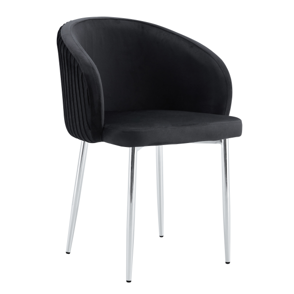 CHAISE AVEC ACCOUDOIR CARLITA NOIR PIED CHROME | MULTI-AFFAIRES