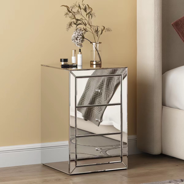 CHEVET MIROIR ADEL 38X38X60cm | MULTI-AFFAIRES