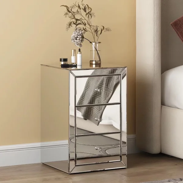 CHEVET MIROIR ADEL 38X38X60cm | MULTI-AFFAIRES