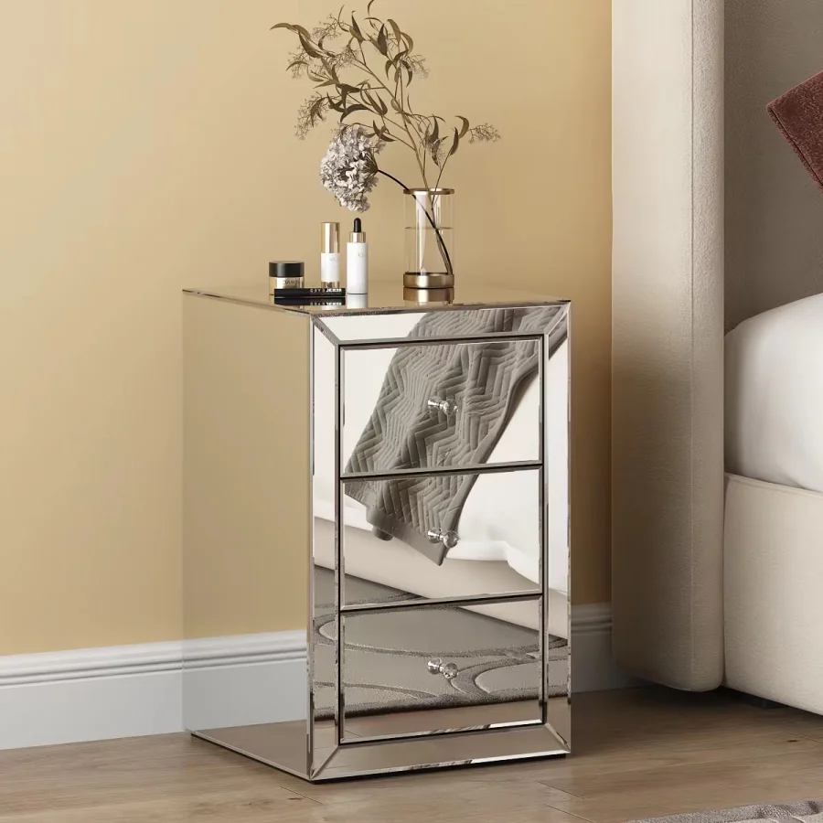 CHEVET MIROIR ADEL 38X38X60cm | MULTI-AFFAIRES