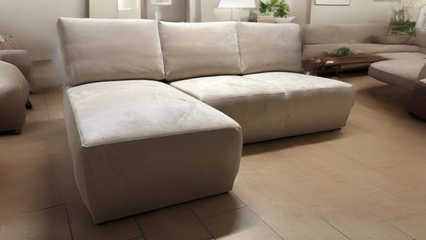 DYONISOS VELLUTO 2 CANAPE D'ANGLE VELOURS BEIGE | MULTI-AFFAIRES