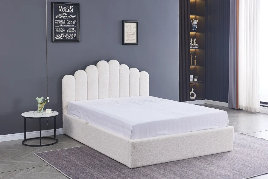 LIT DOHA VELOURS DOUDOU AVEC COFFRE 140X190CM | MULTI-AFFAIRES