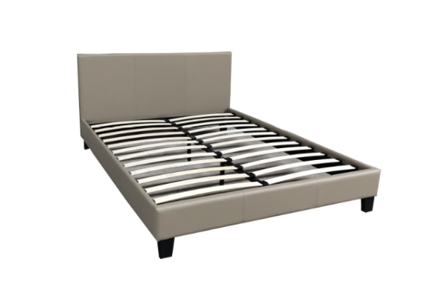 ref 5 LIT MELOURNE EN SIMILICUIR TAUPE 140 x 190 CM | MULTI-AFFAIRES