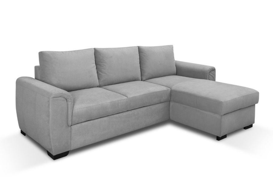 CANAPE AMALFI CONVERTIBLE ANGLE REVERSIBLE TISSUS GRIS WATERPROOF 238X155CM | MULTI-AFFAIRES