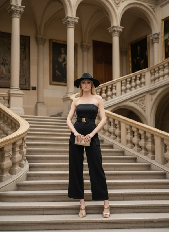 Combinaison bustier cargo chic et ceinturee | Valora Select