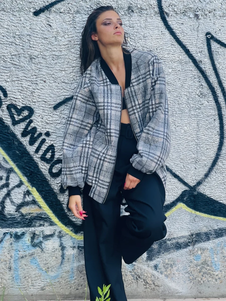 Giacca giubbetto check  | Maelle B. Fashionlab 