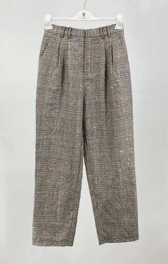 Pantaloni tweed paillettes colorate | Maelle B. Fashionlab 