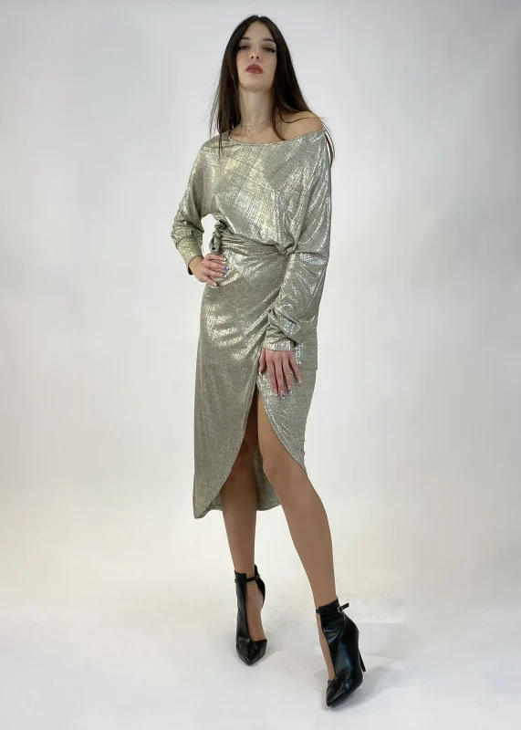 Vestito con spacco laminato  | Maelle B. Fashionlab 